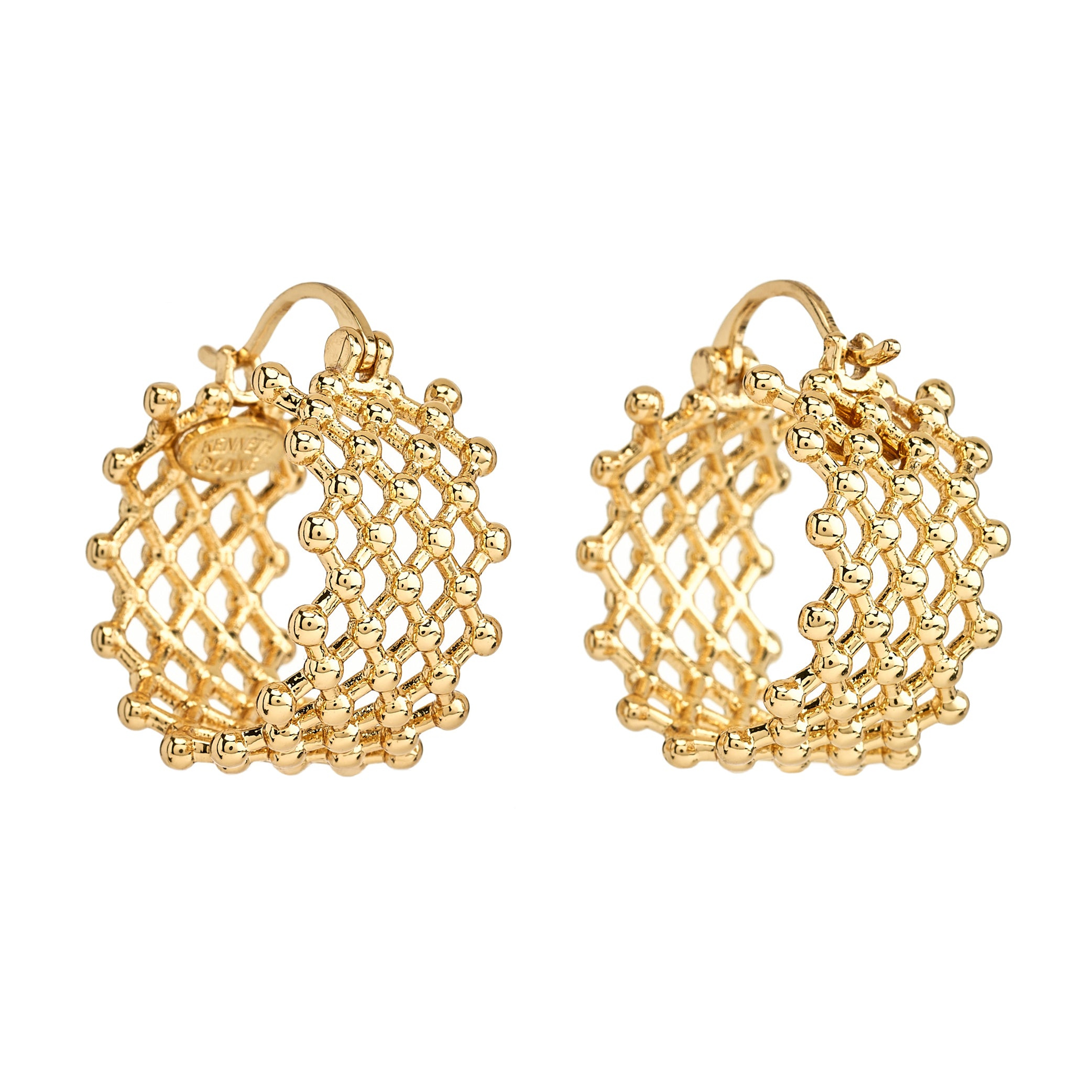 Gold Criss Cross Hoop Earring