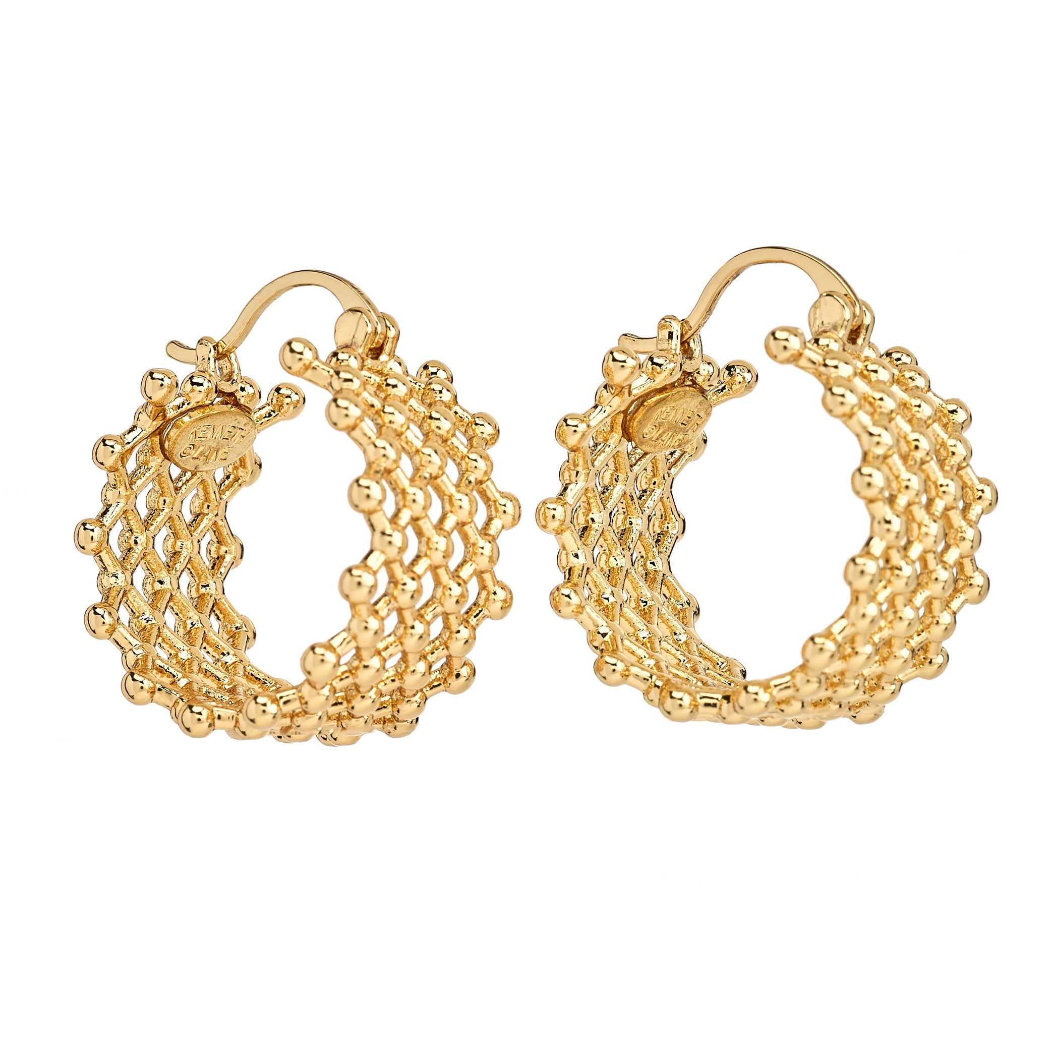 Gold Criss Cross Hoop Earring