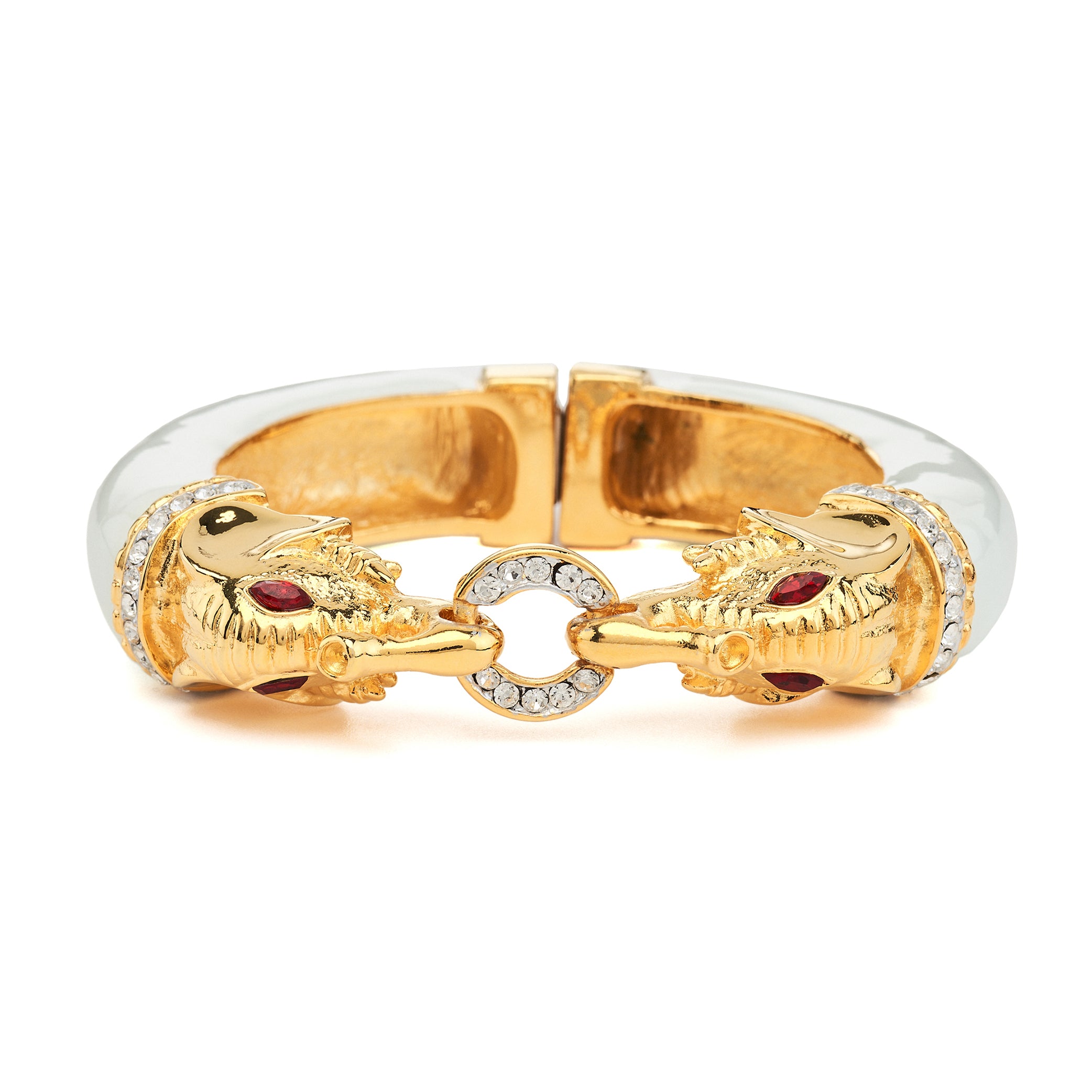 ケネスジェイレーン　バングル　ブレスレット　エレファント　サンゴ White Enamel Elephant Statement Bracelet