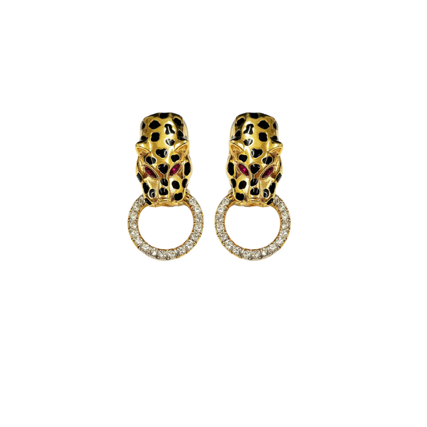 Leopard Head Clip Earrings