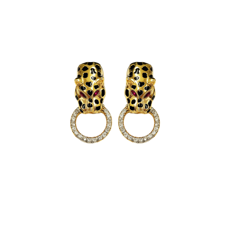 Leopard Head Clip Earrings