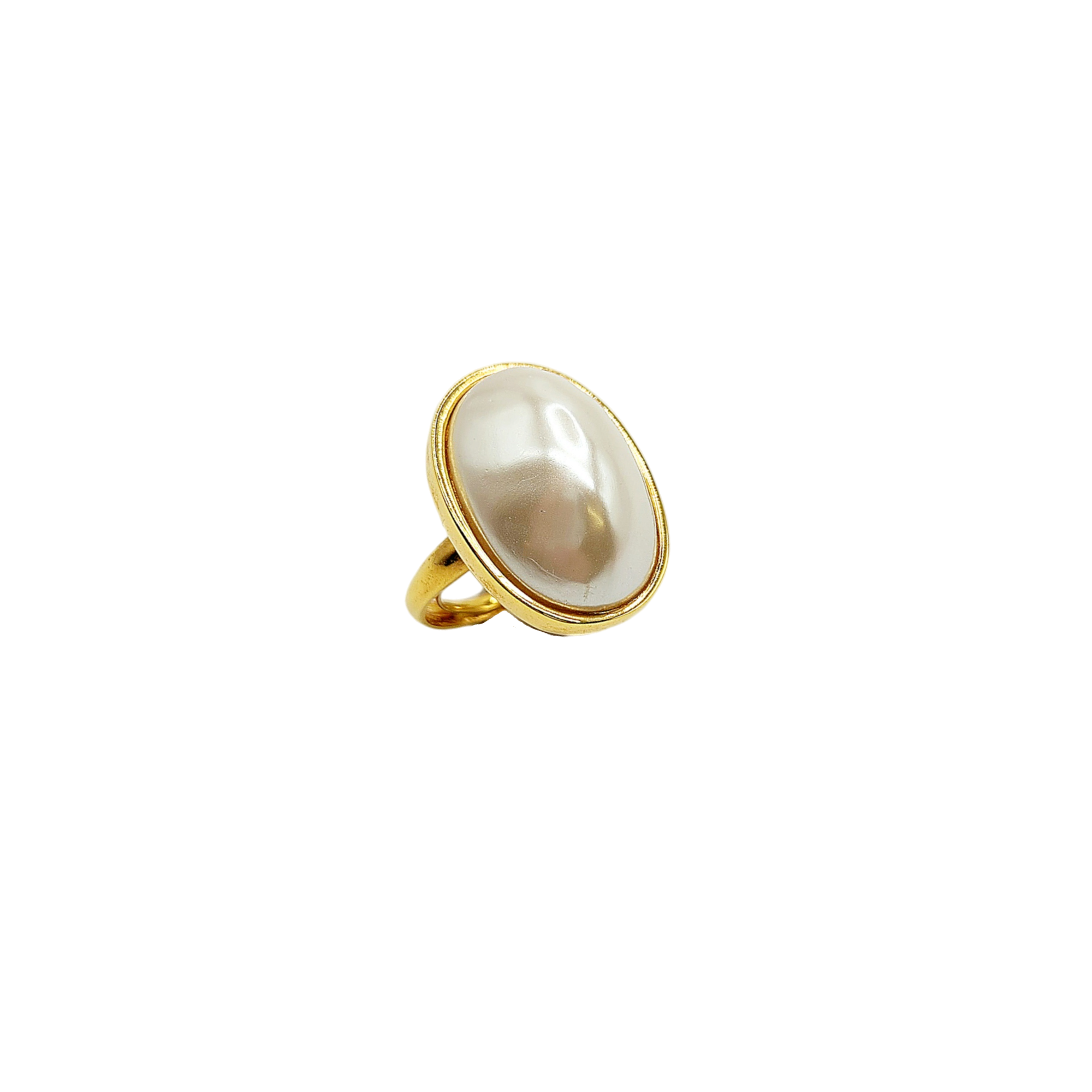 Oval Pearl Adjustable Ring