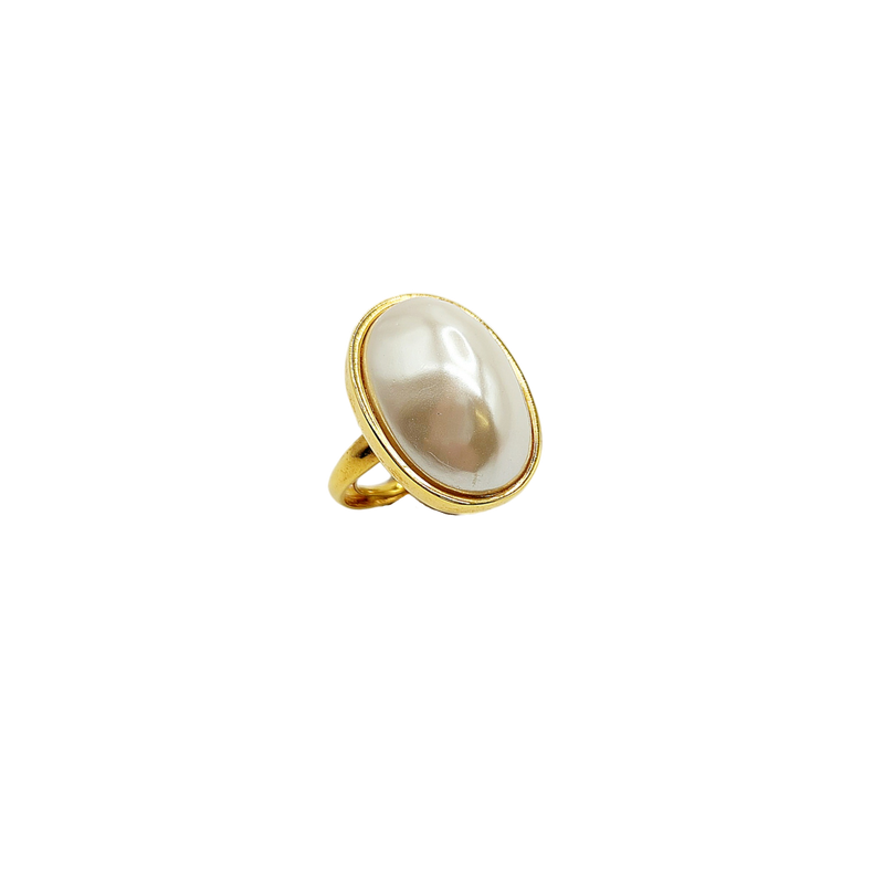 Oval Pearl Adjustable Ring