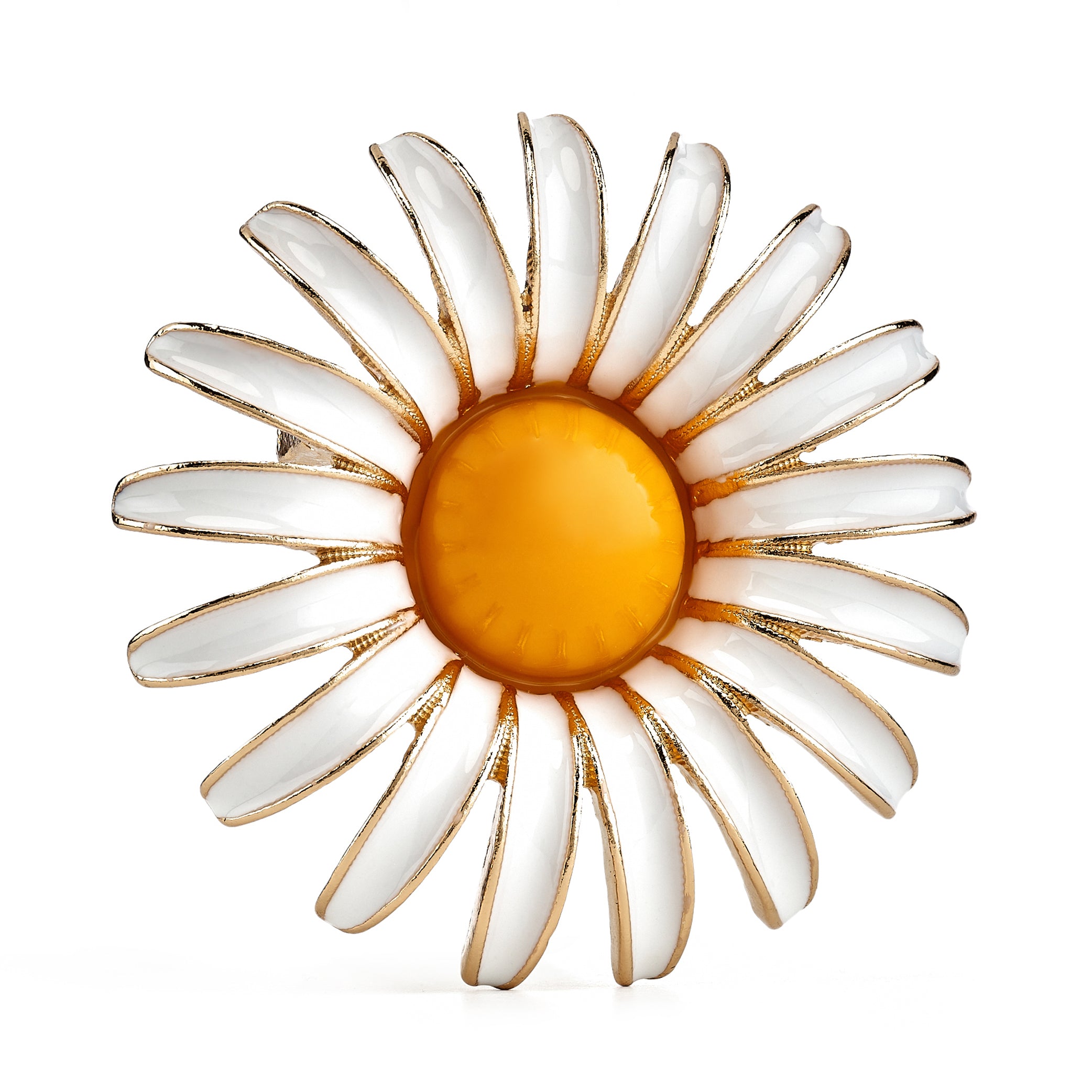 White & Yellow Daisy Pin