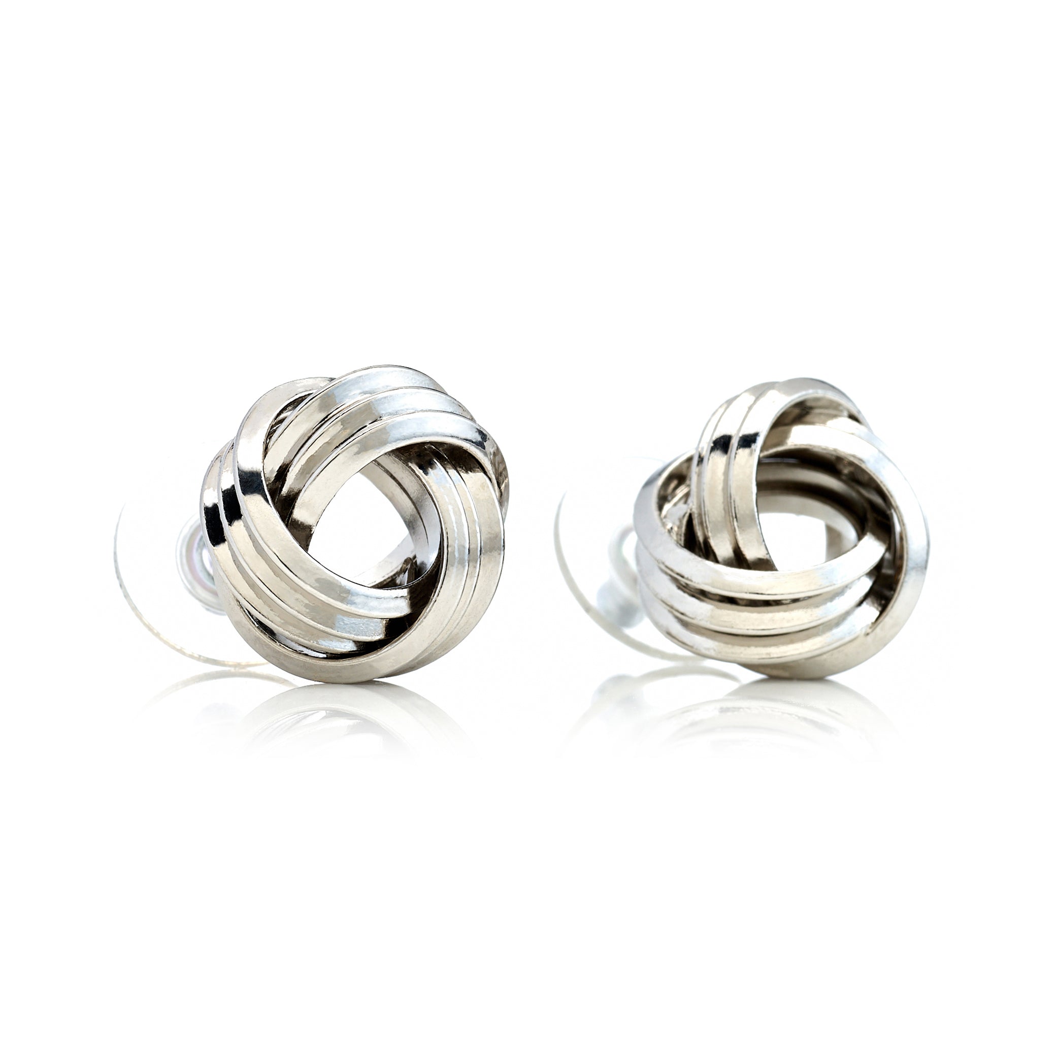 Silver Love Knot Pierced Earrings