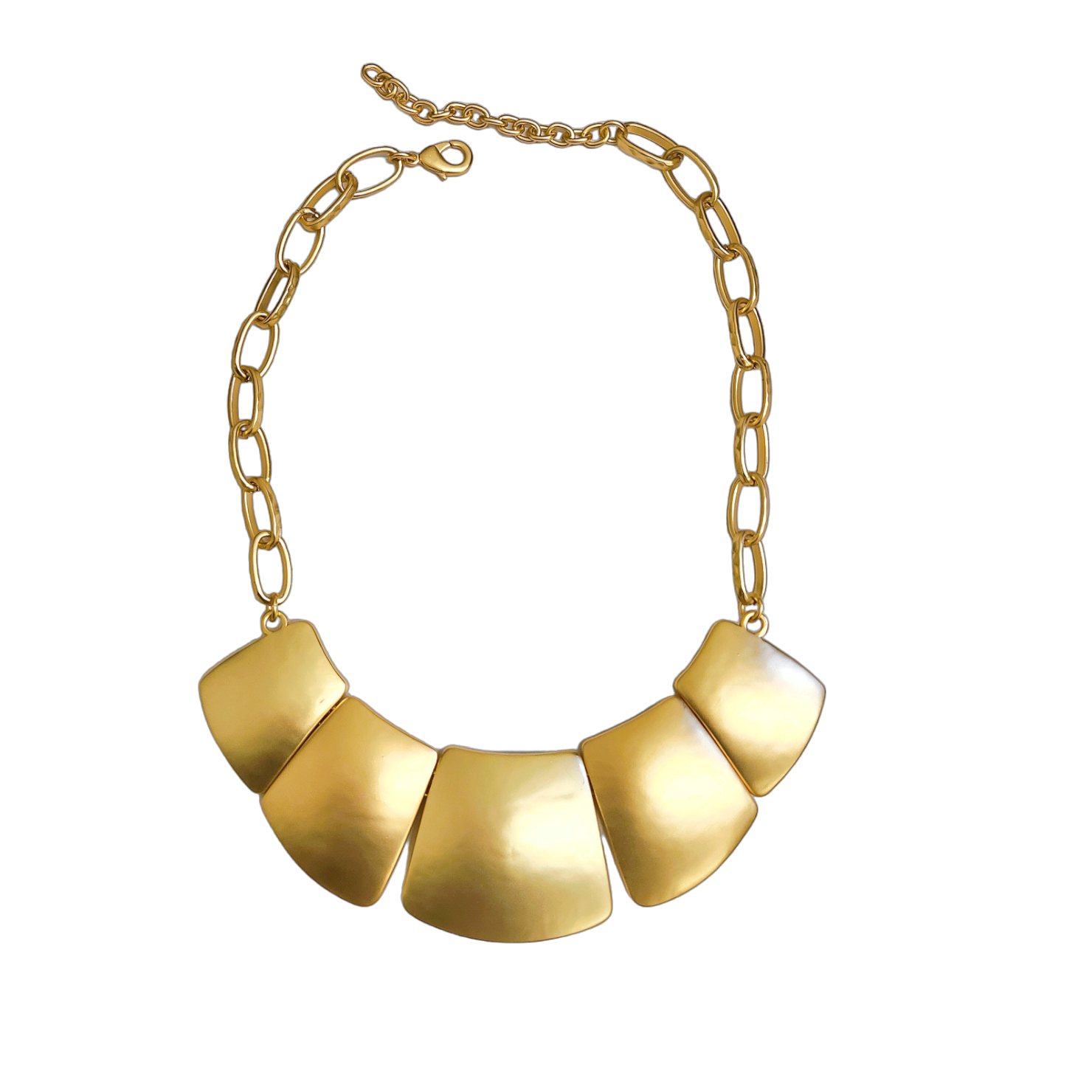 Satin Gold Wedge Necklace