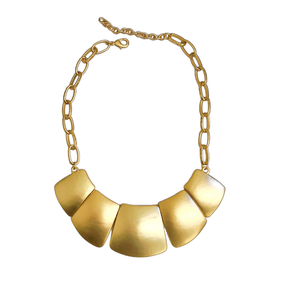 Satin Gold Wedge Necklace