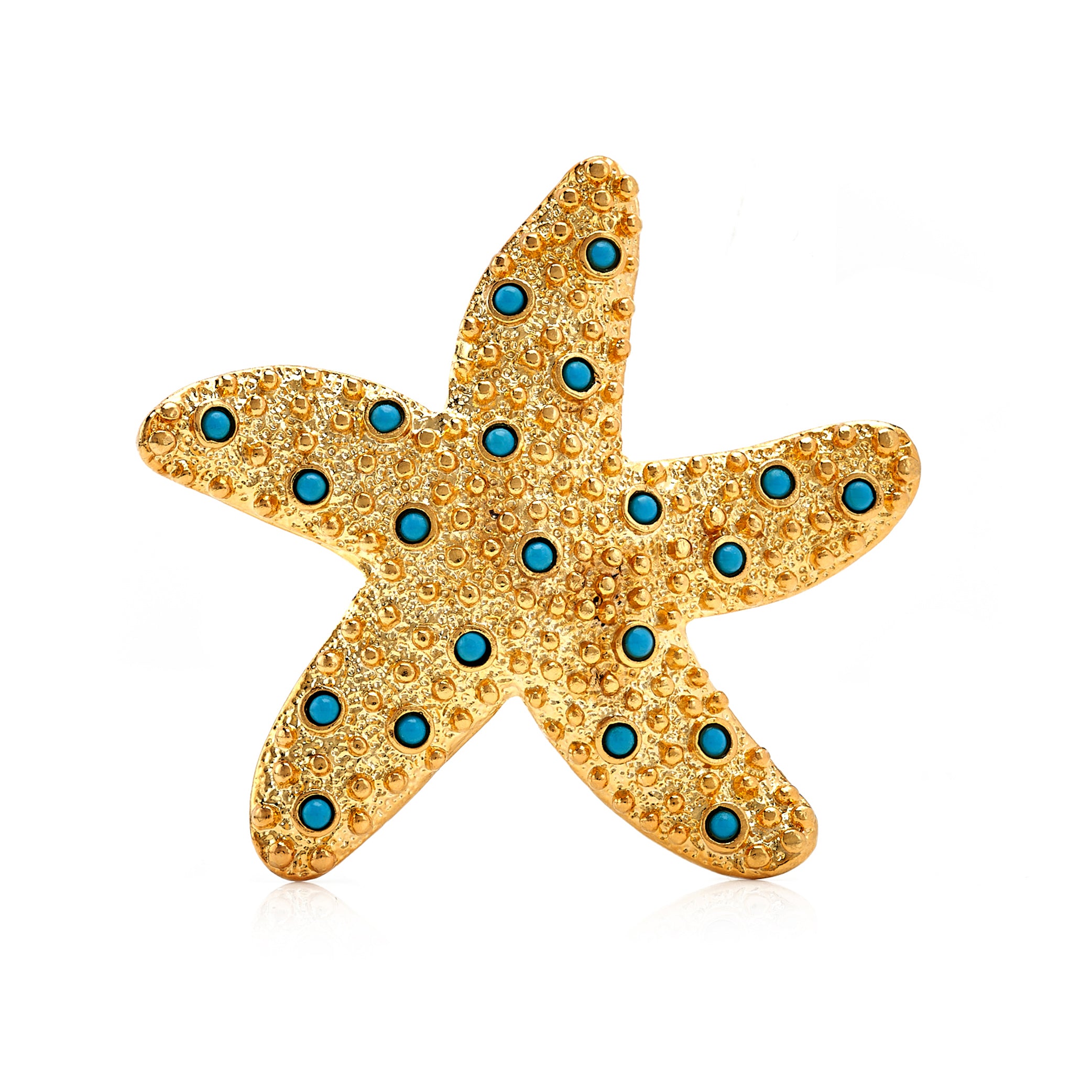 Turquoise Starfish Pin