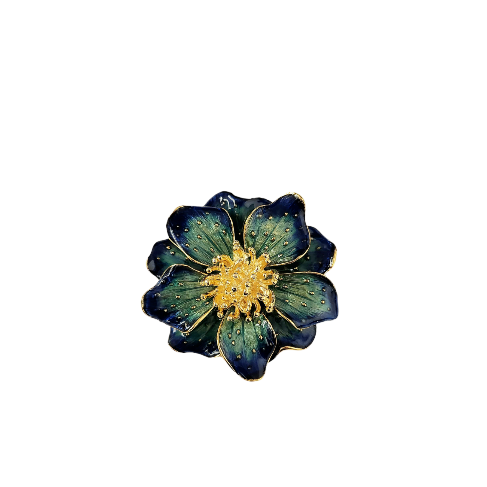 Blue Enamel Flower Pin