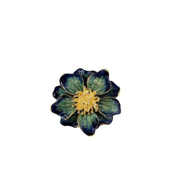 Blue Enamel Flower Pin