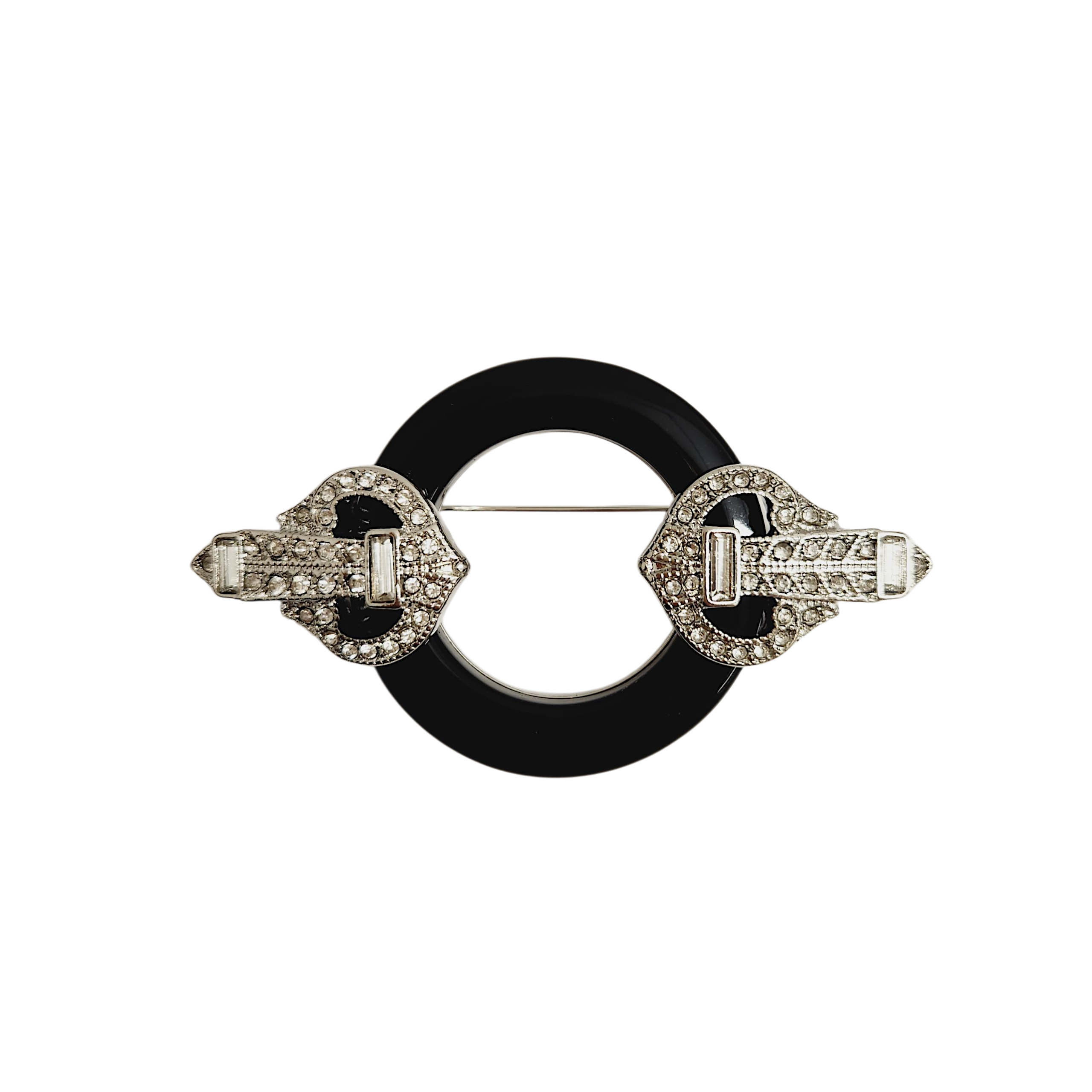 Black Circle Deco Pin