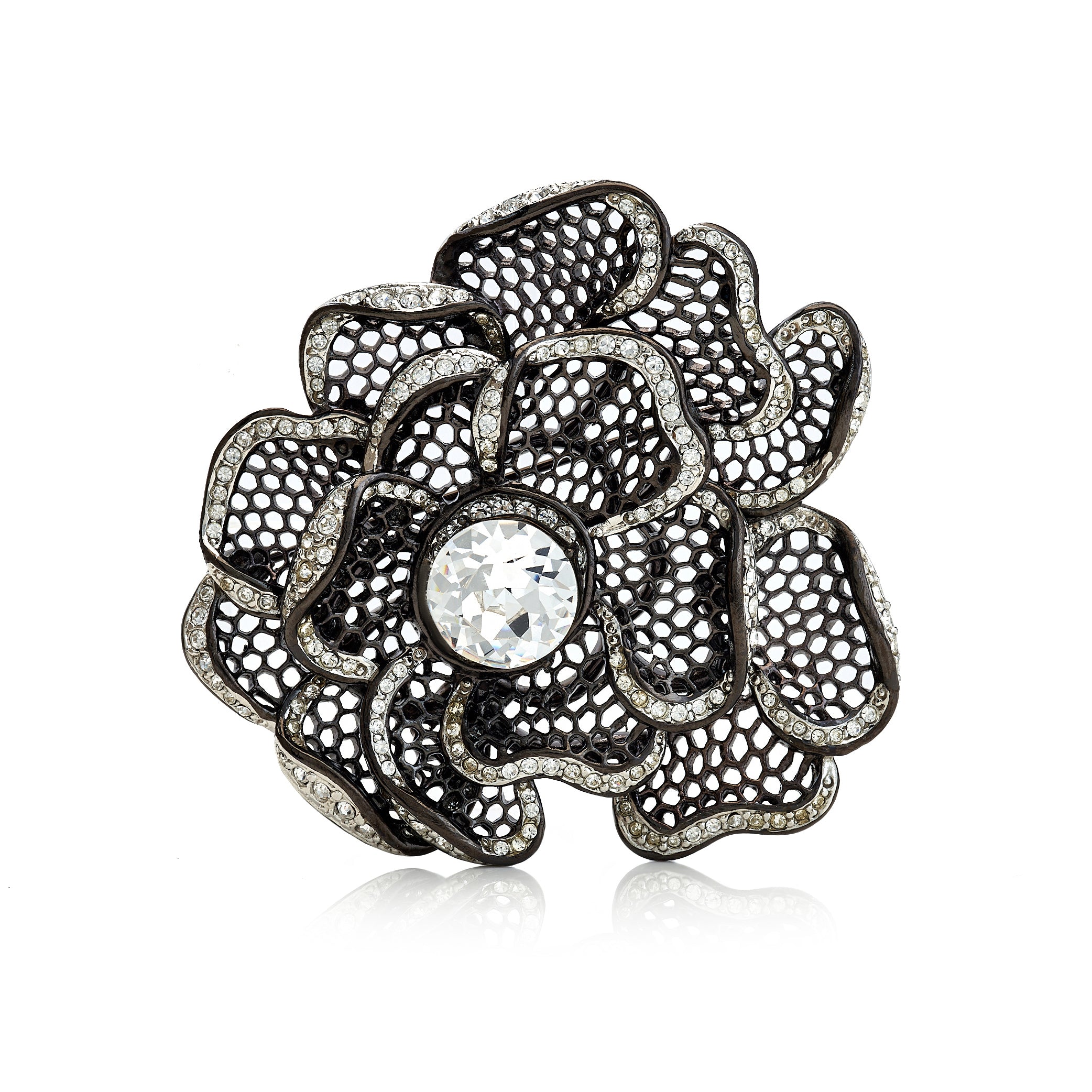 Gunmetal Flower Pin