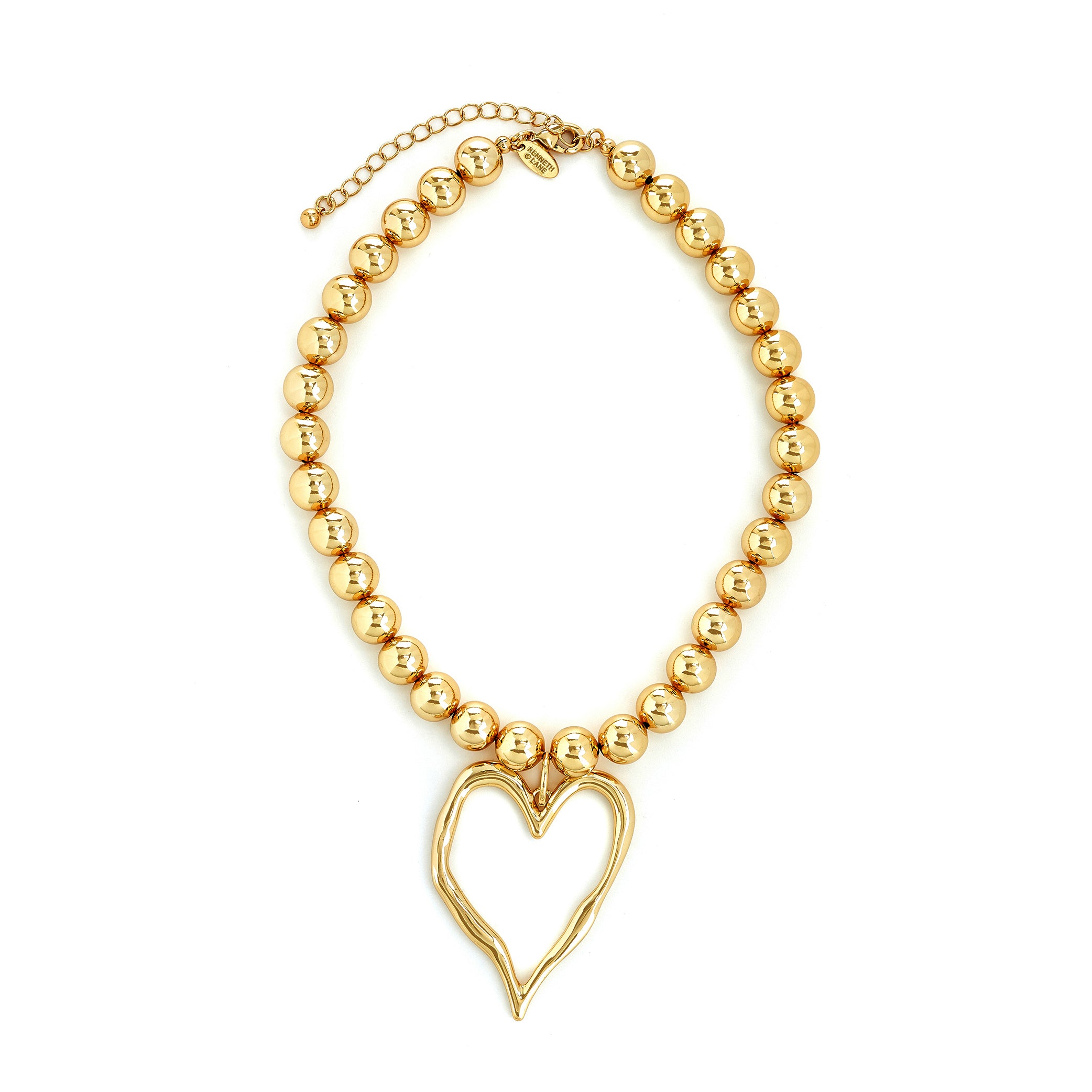 Heart Pendant Bead Necklace