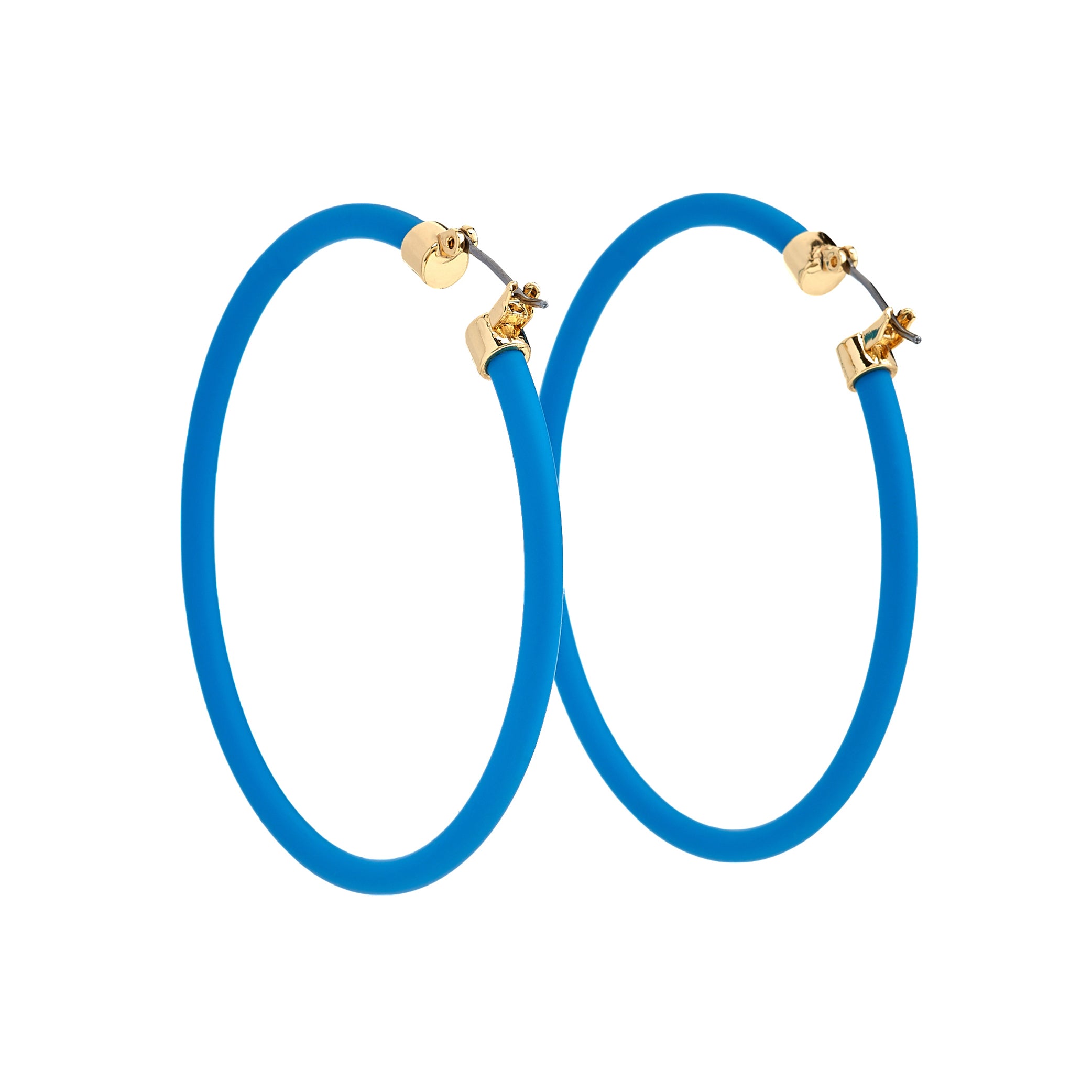 Turquoise Thin Hoop Pierced Earrings