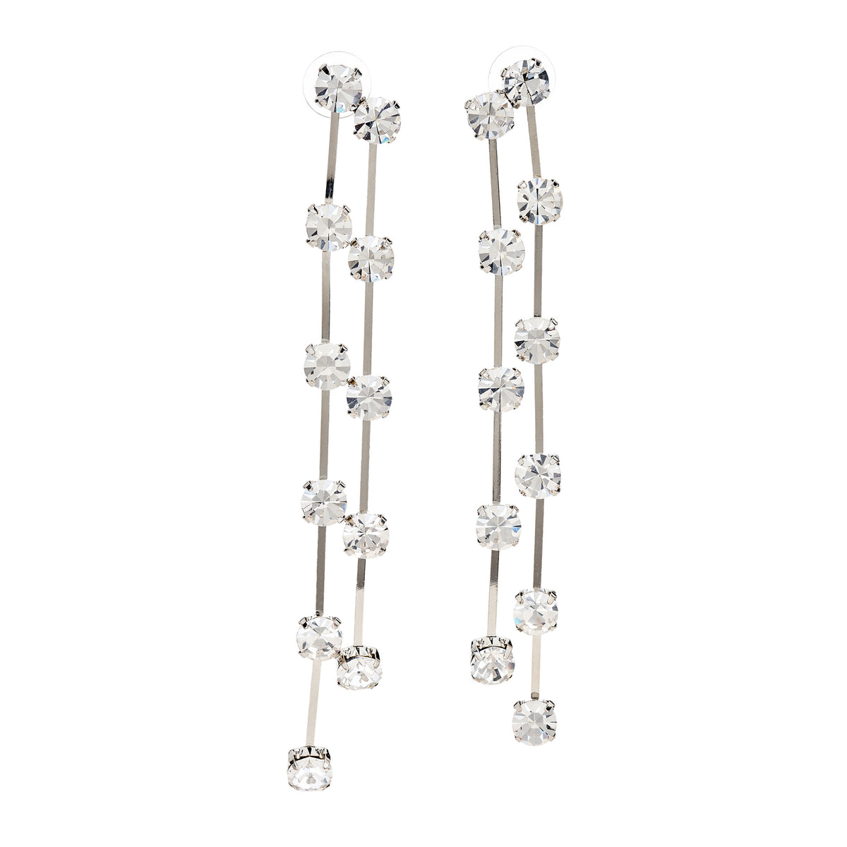 Two-Strand Crystal Drop Earrings