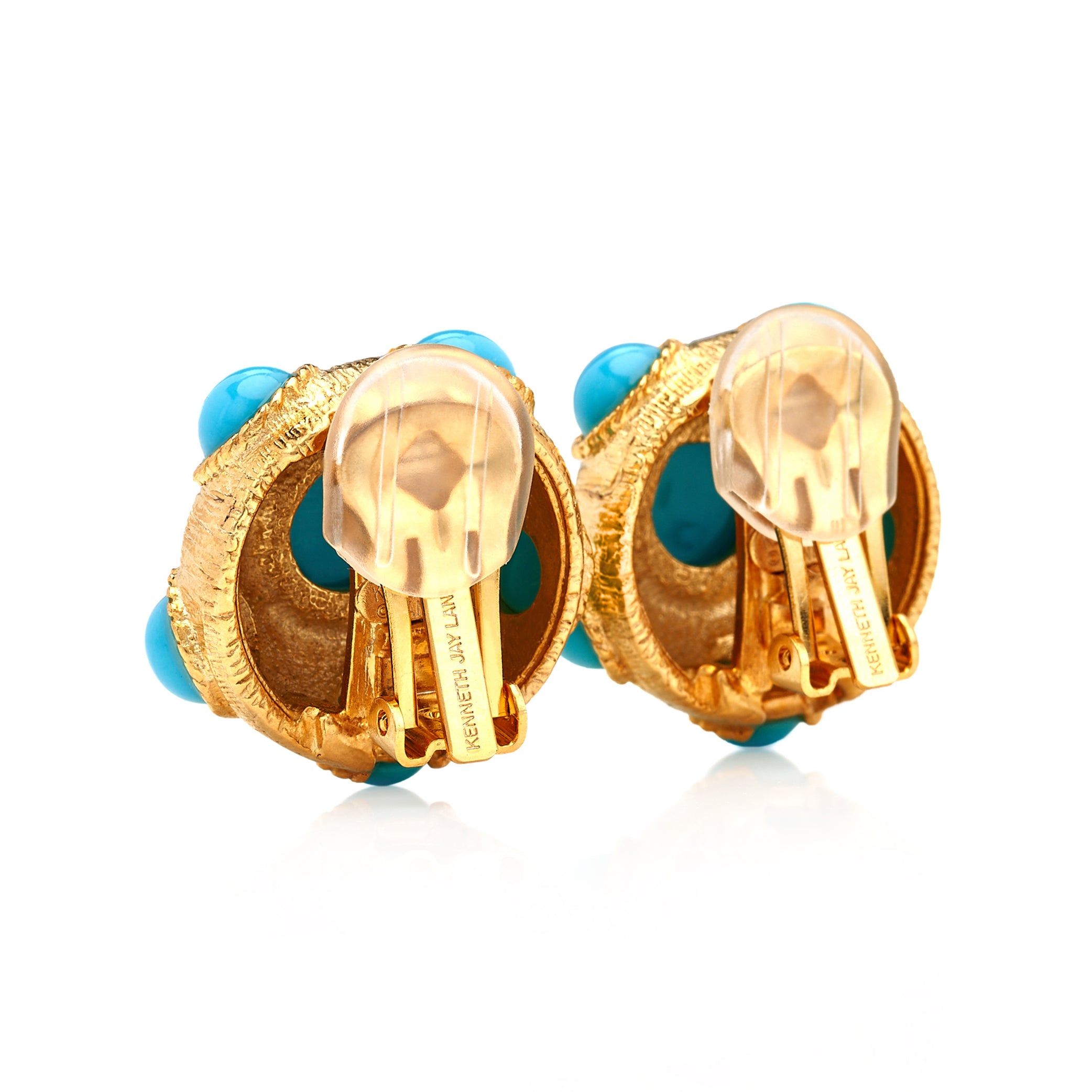 Turquoise Cabochon Clip-On Earrings