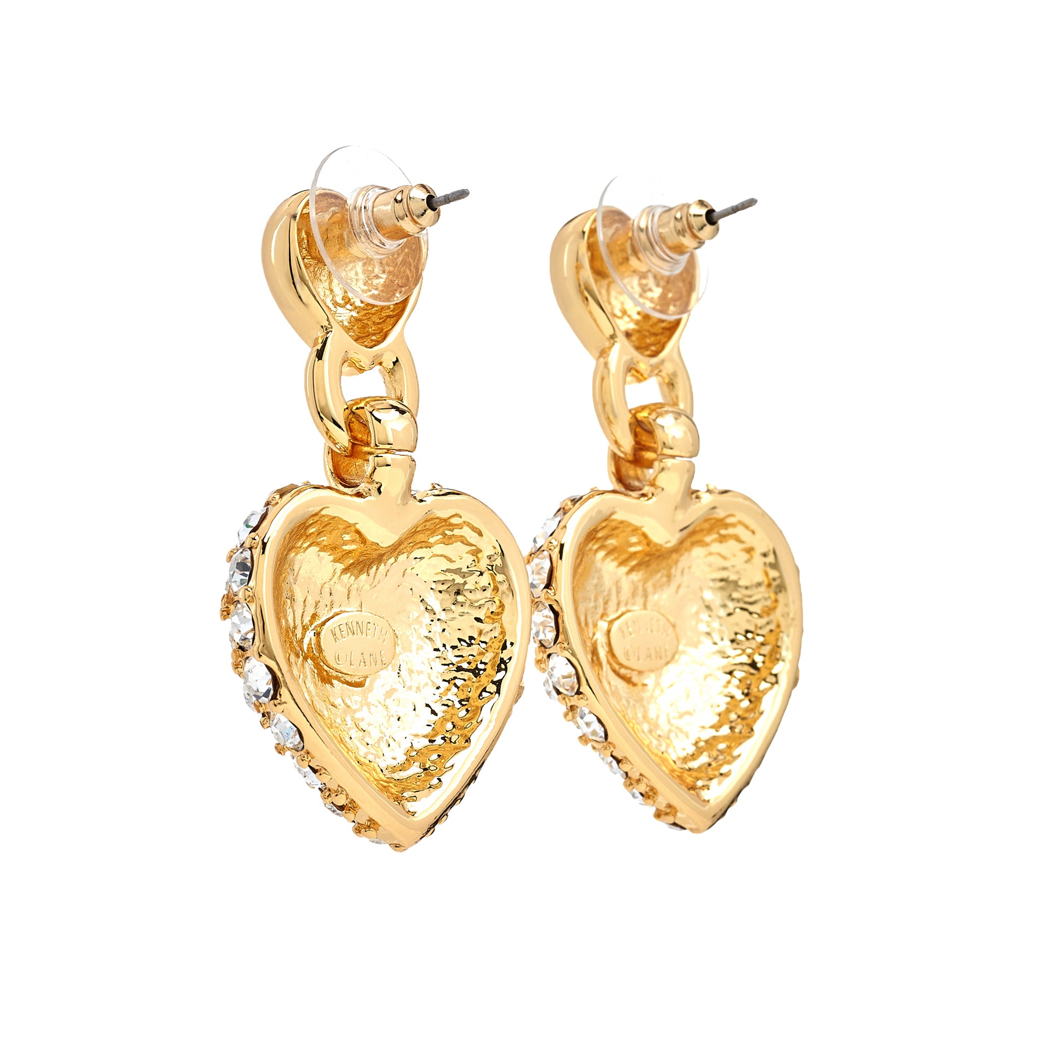 Crystal Cluster Heart Pierced Earrings