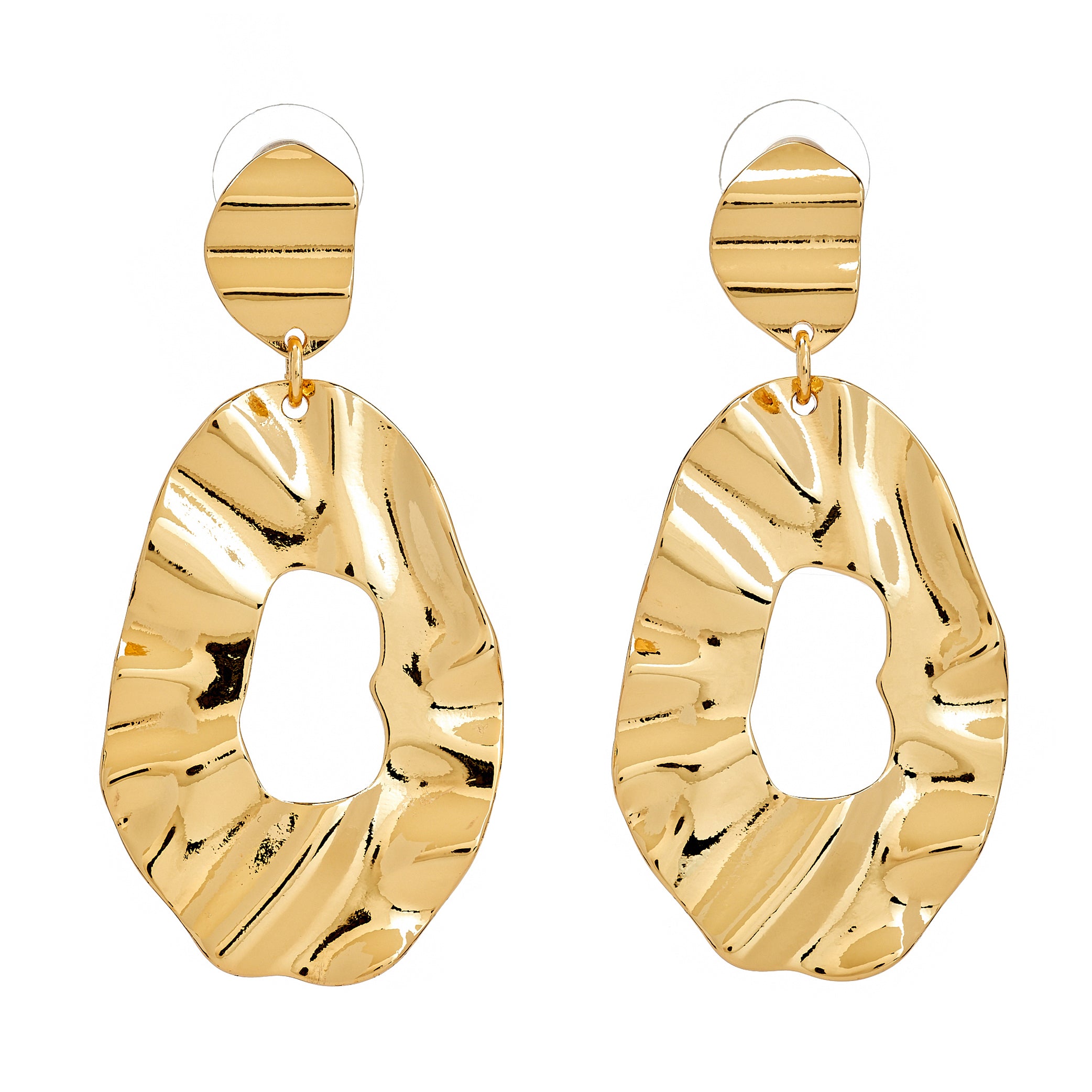 Oval Drop Pierced Earrings