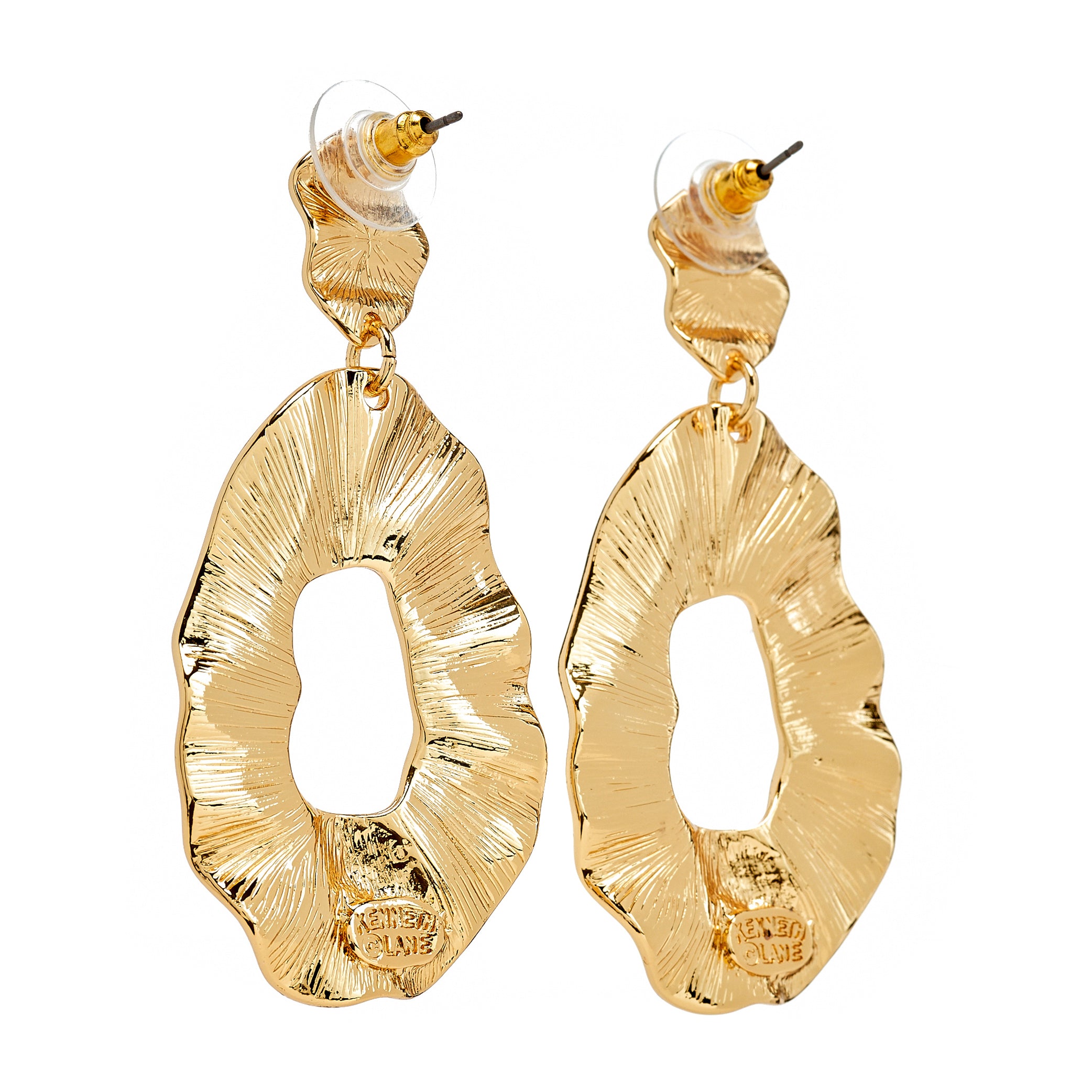 Oval Drop Pierced Earrings