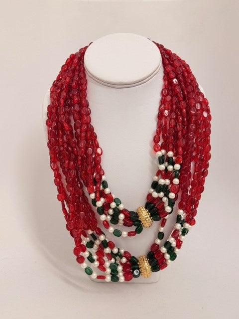 Ruby Multi Strand Necklace