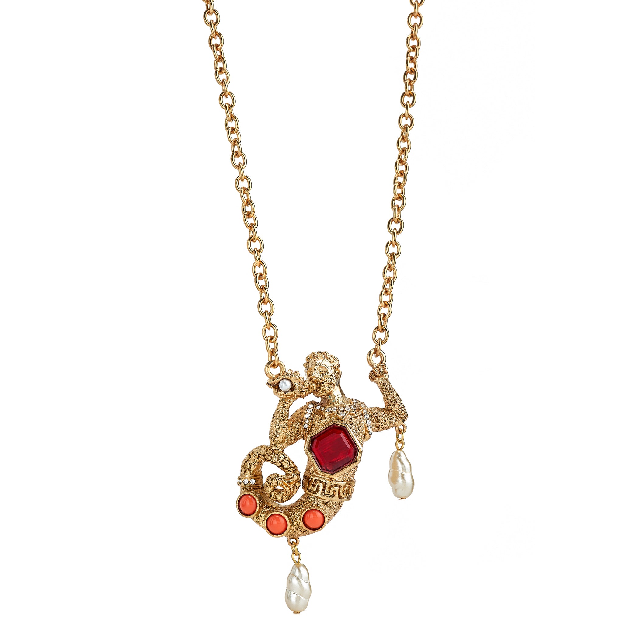 Vintage Merman Pendant Necklace