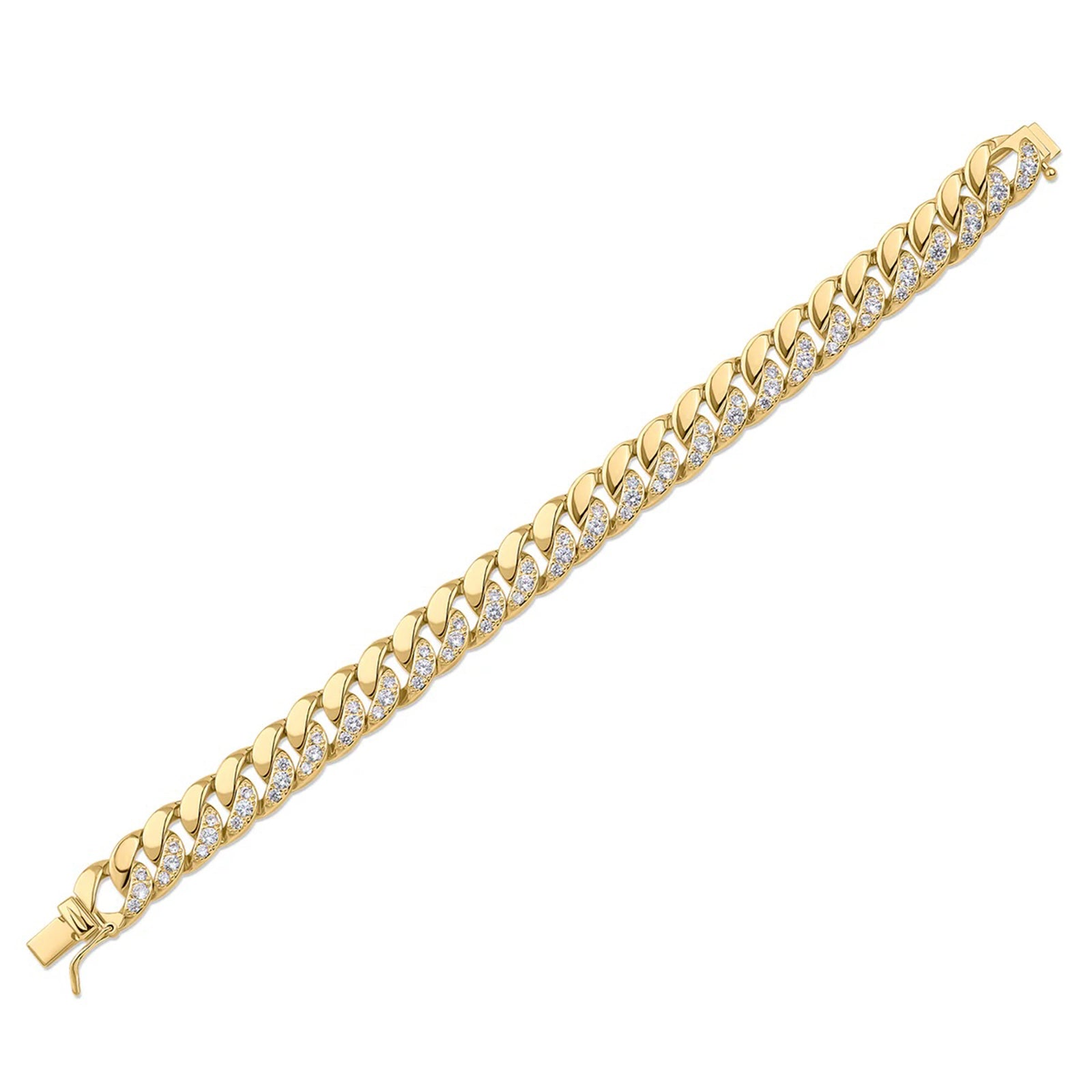 Half Pave Half Metal Bracelet