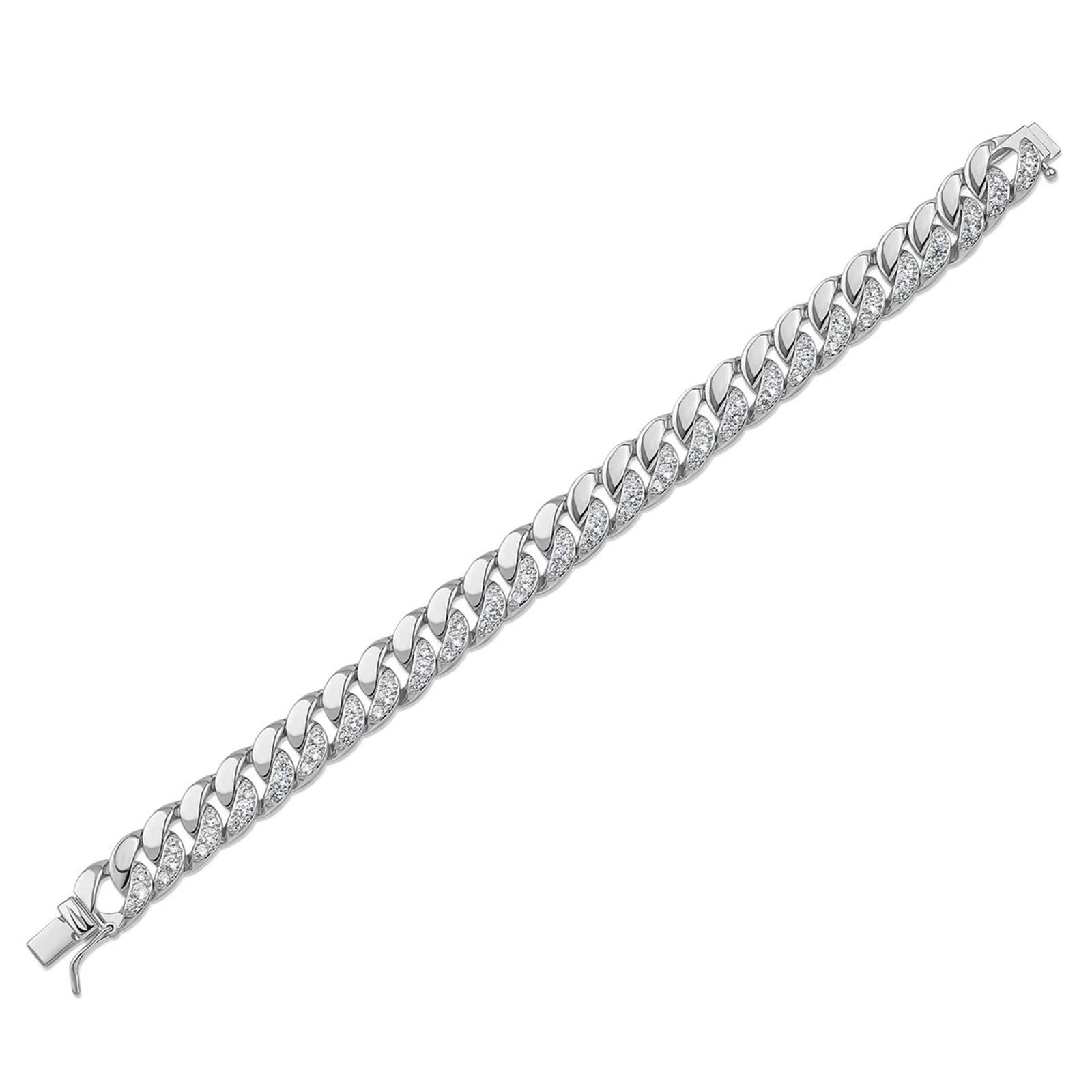 Half Pave Half Metal Bracelet