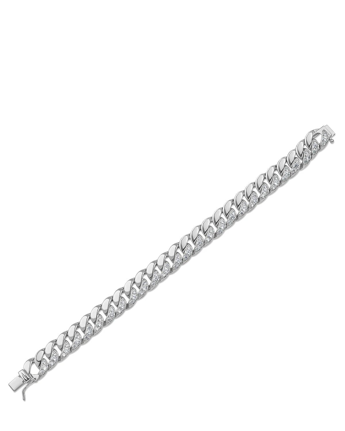 Half Pave Half Metal Bracelet