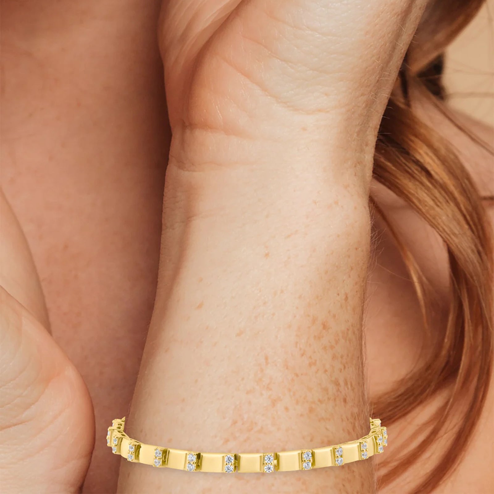 CZ and Alternating Bar Bracelet