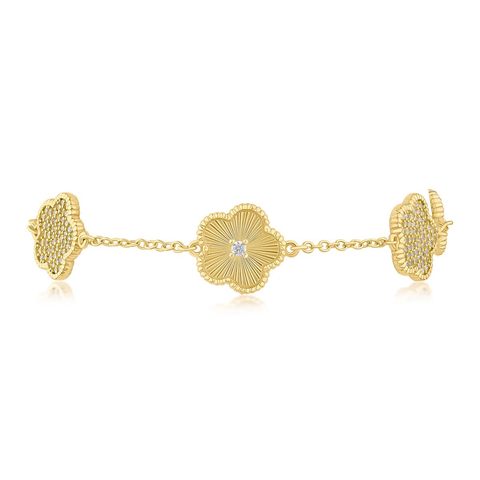 Alternating Pave Clover CZ Bracelet