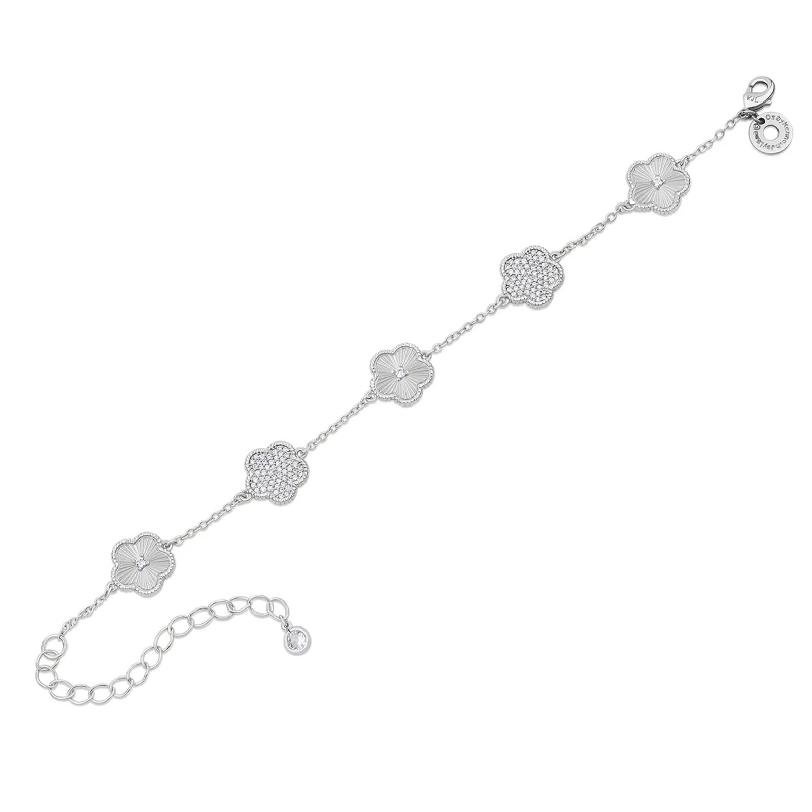 Alternating Pave Clover Bracelet