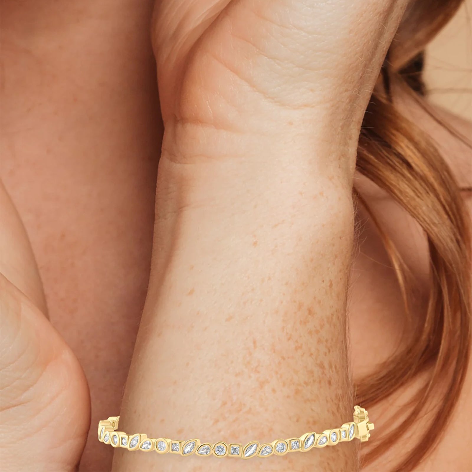 Multi Shape CZ Bezel Bangle