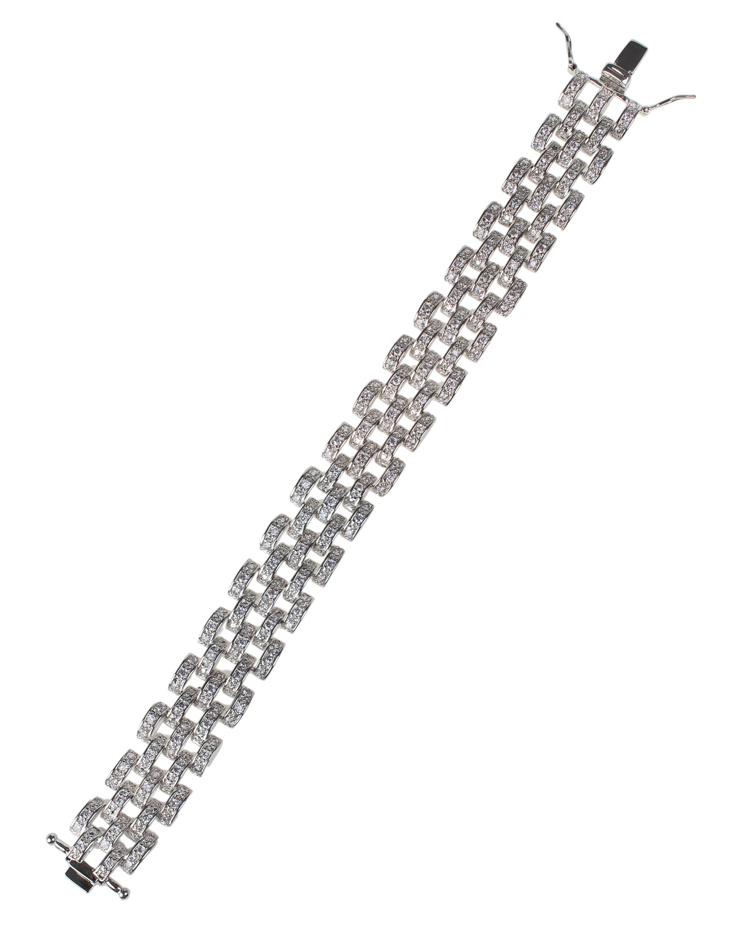 Round-Pave Cubic Zirconia Chain Bracelet