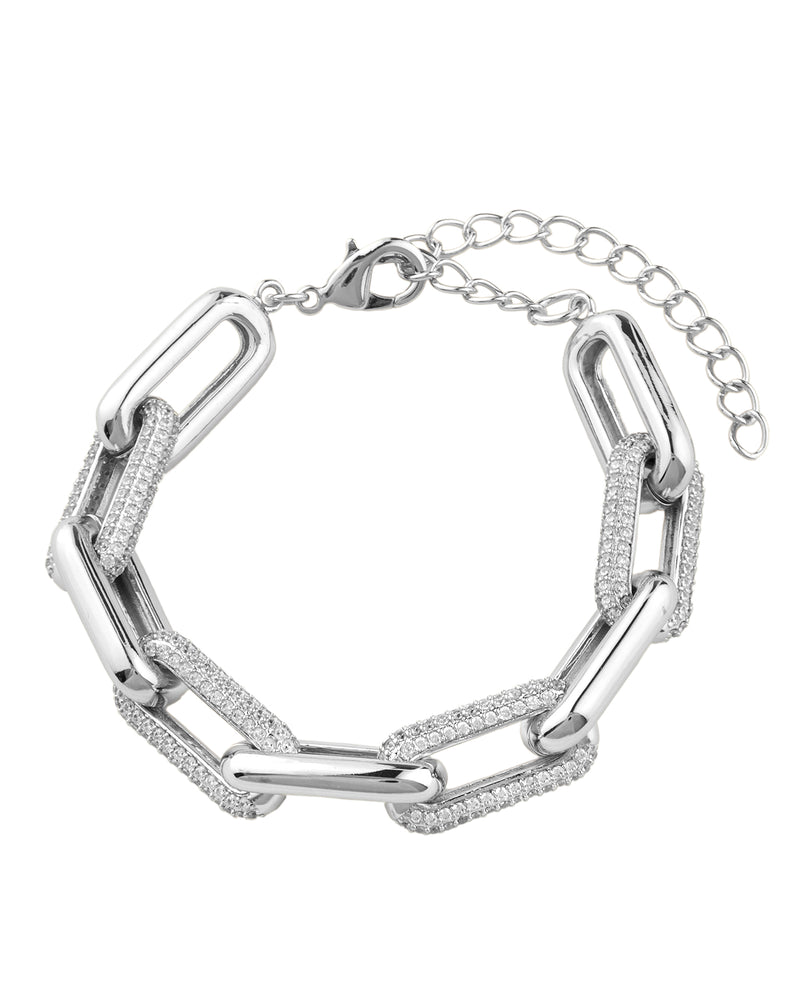 Cubic Zirconia Oval Link Bracelet