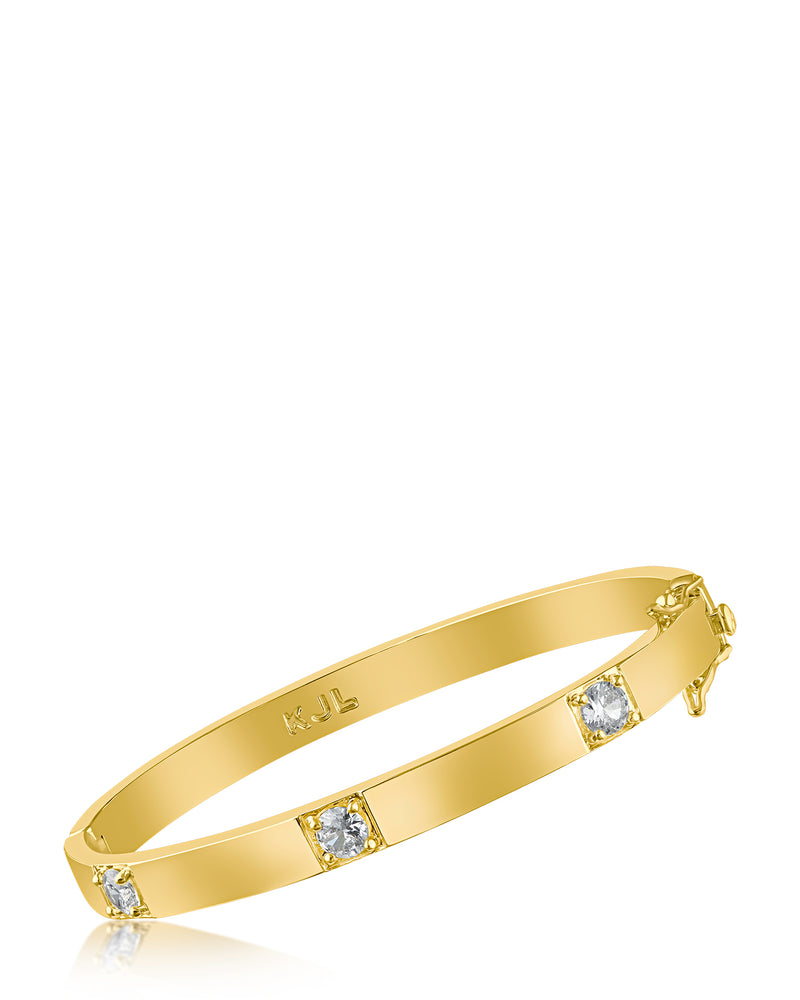 Cubic Zirconia & Gold Plated Bangle
