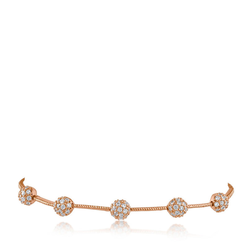 CZ Rondelle Bolo Bracelet