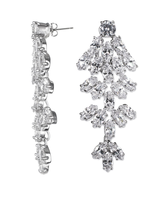 Four Tier Marquise Cubic Zirconia Post Earrings