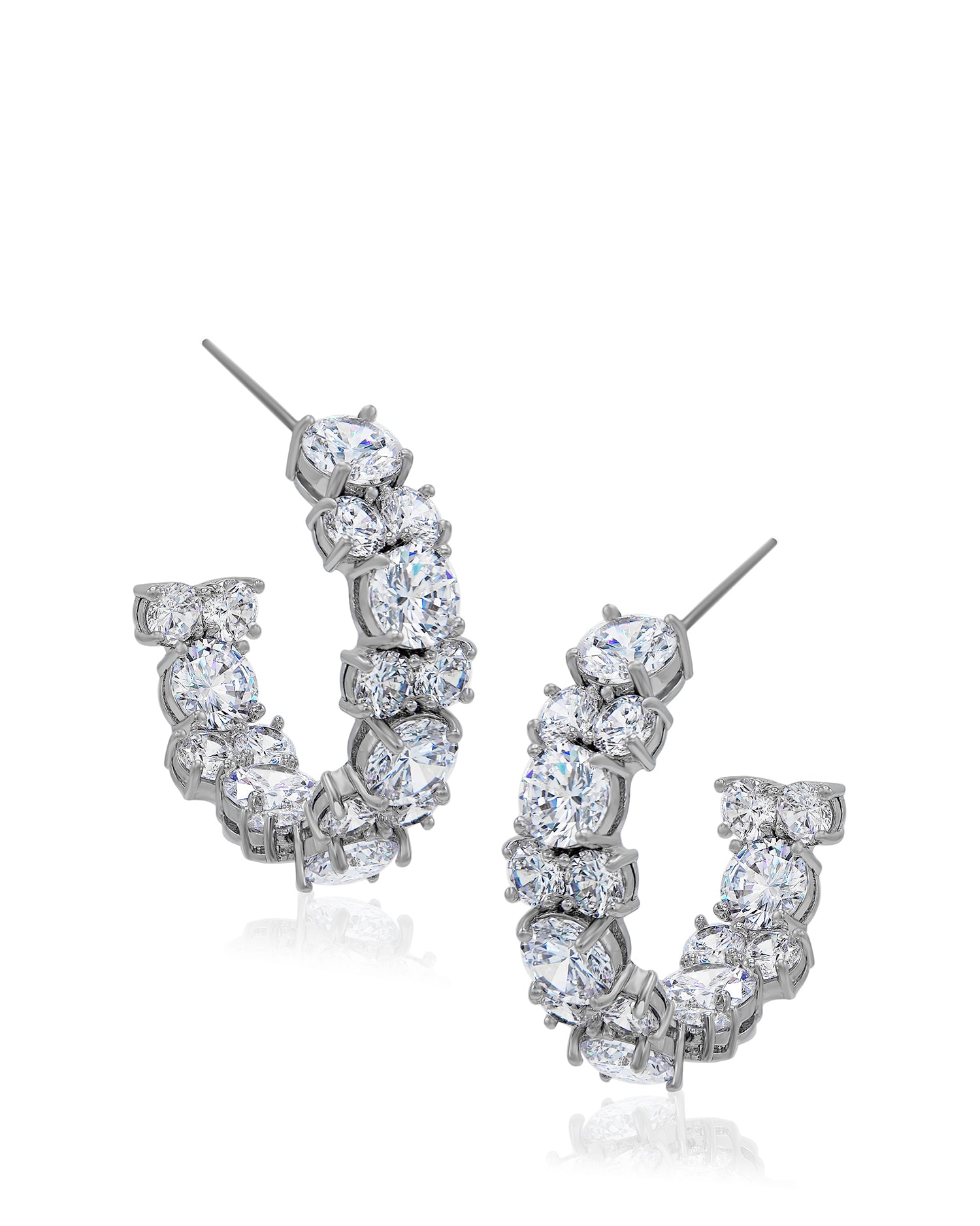 Cubic Zirconia Statement Hoops