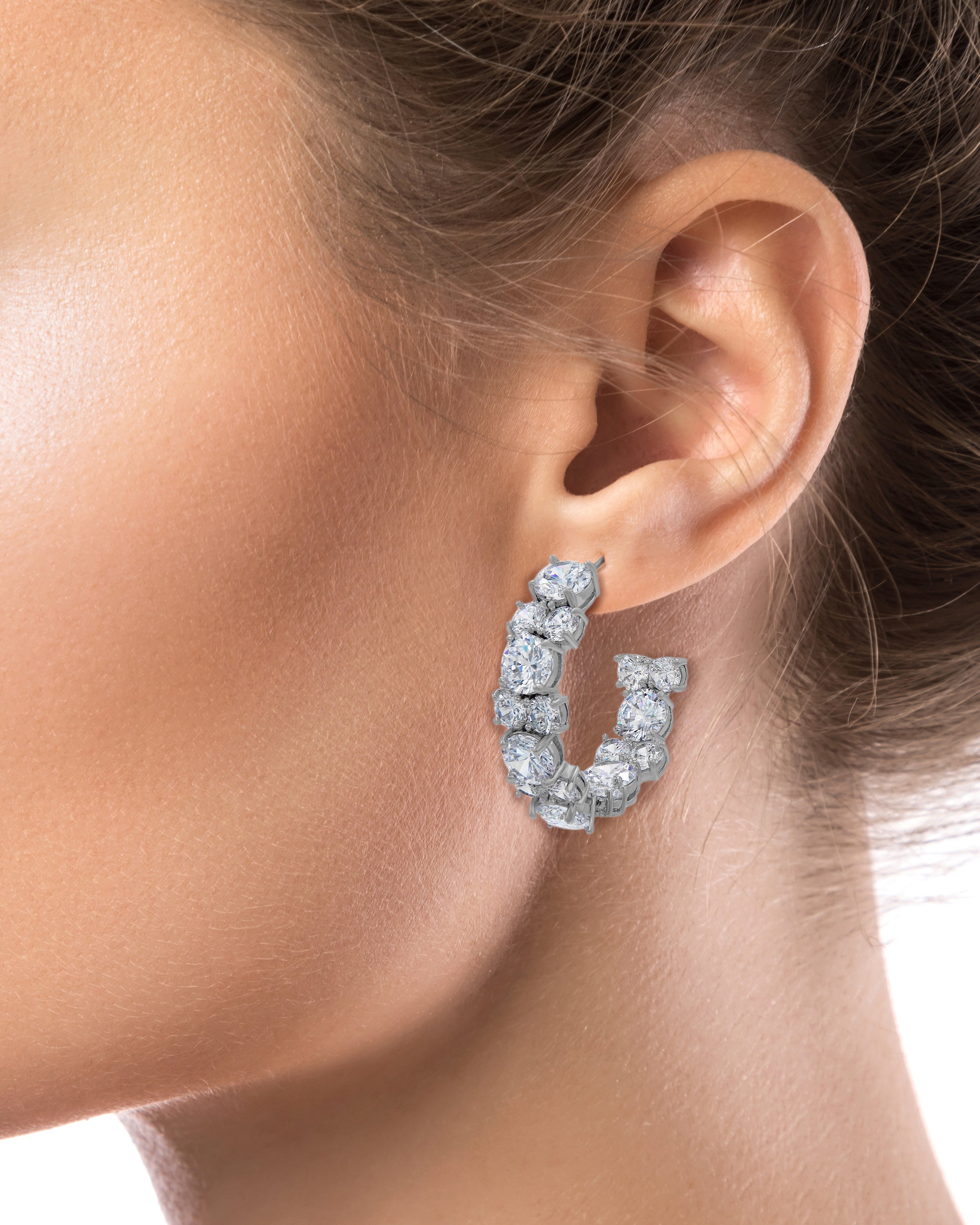 Cubic Zirconia Statement Hoops