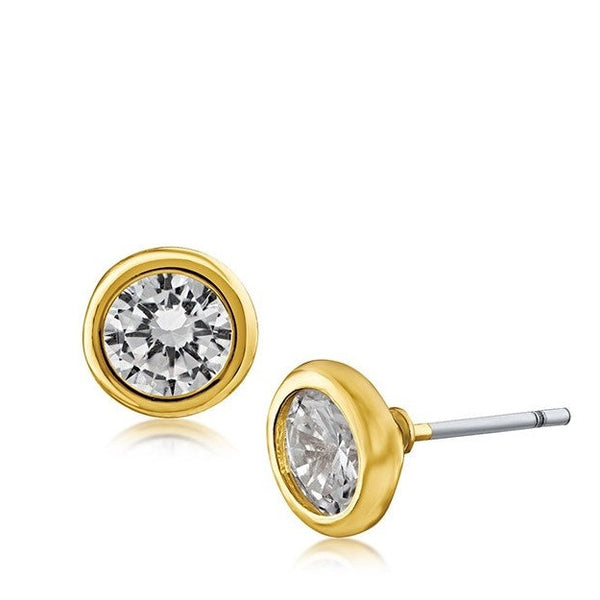 Bezel Set Stud Earrings