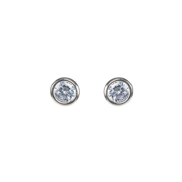 Bezel Set Stud Earrings