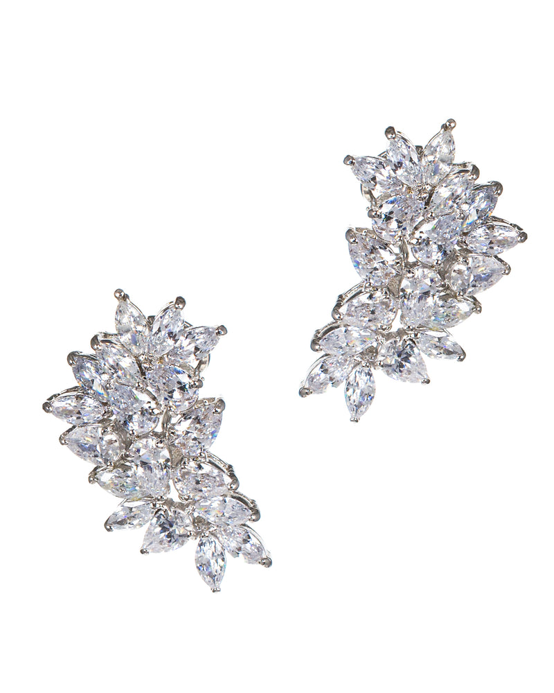 Cubic Zirconia Marquise Cluster Earrings