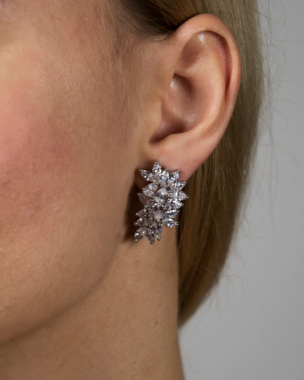 Cubic Zirconia Marquise Cluster Earrings