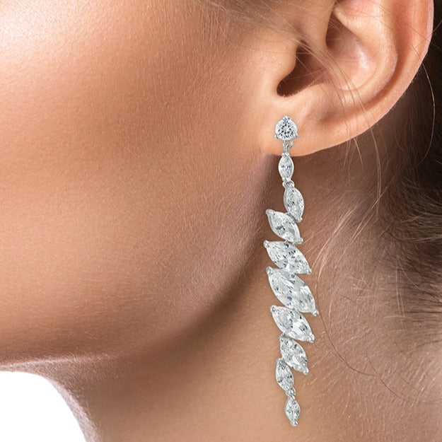 Marquise Linear Drop Earrings