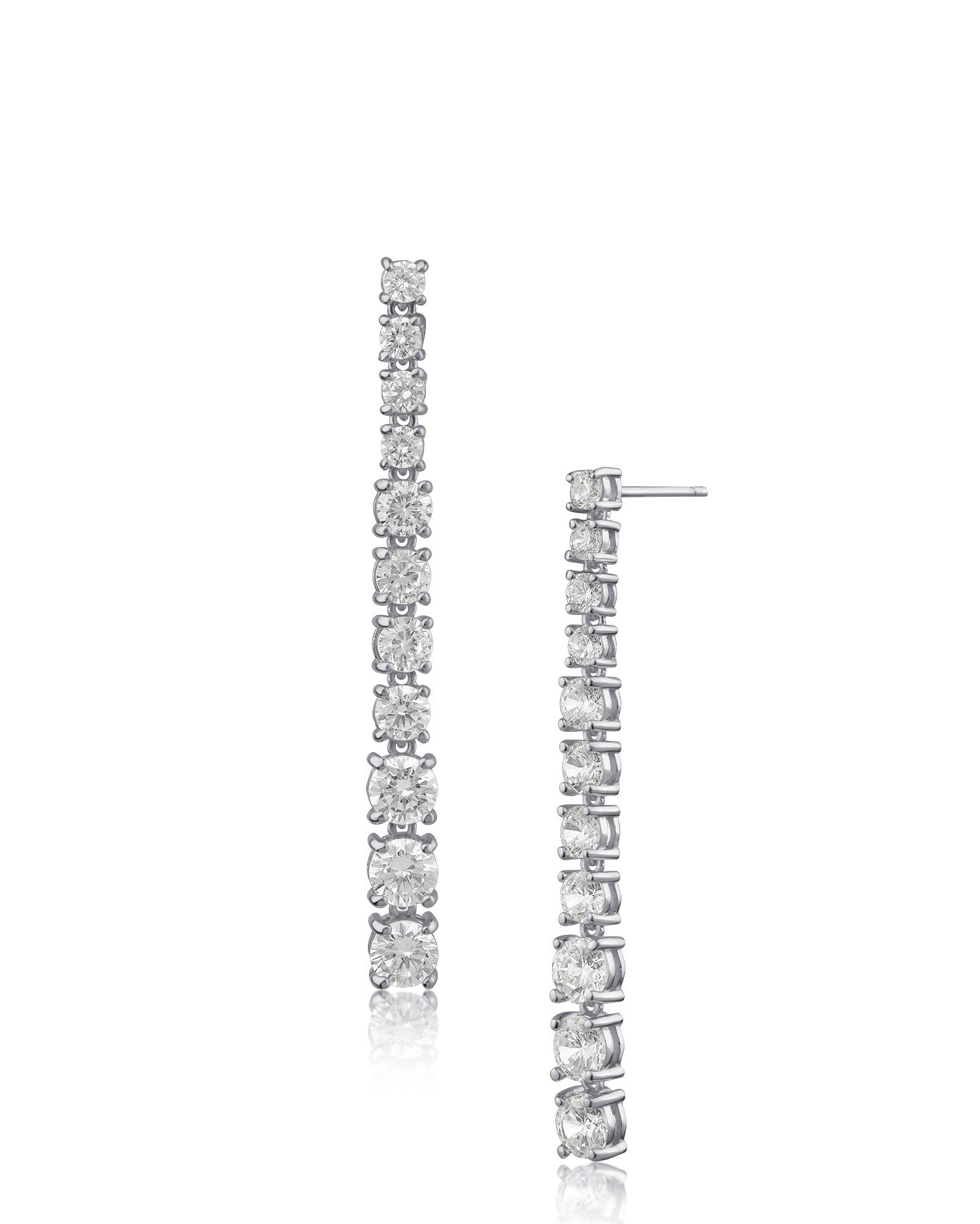 Cubic Zirconia & Rhodium Drop Earrings