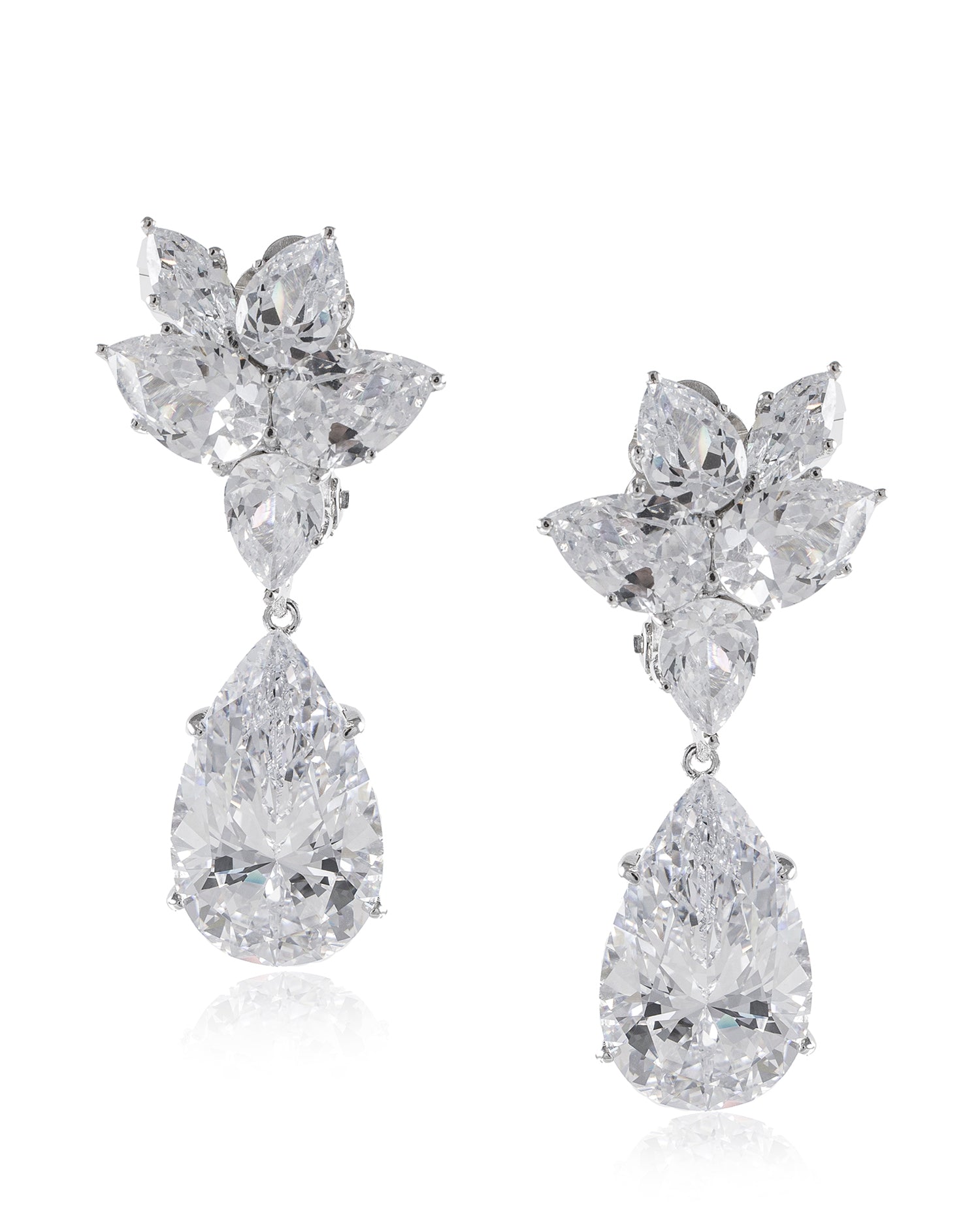 Pear CZ Statement Earrings