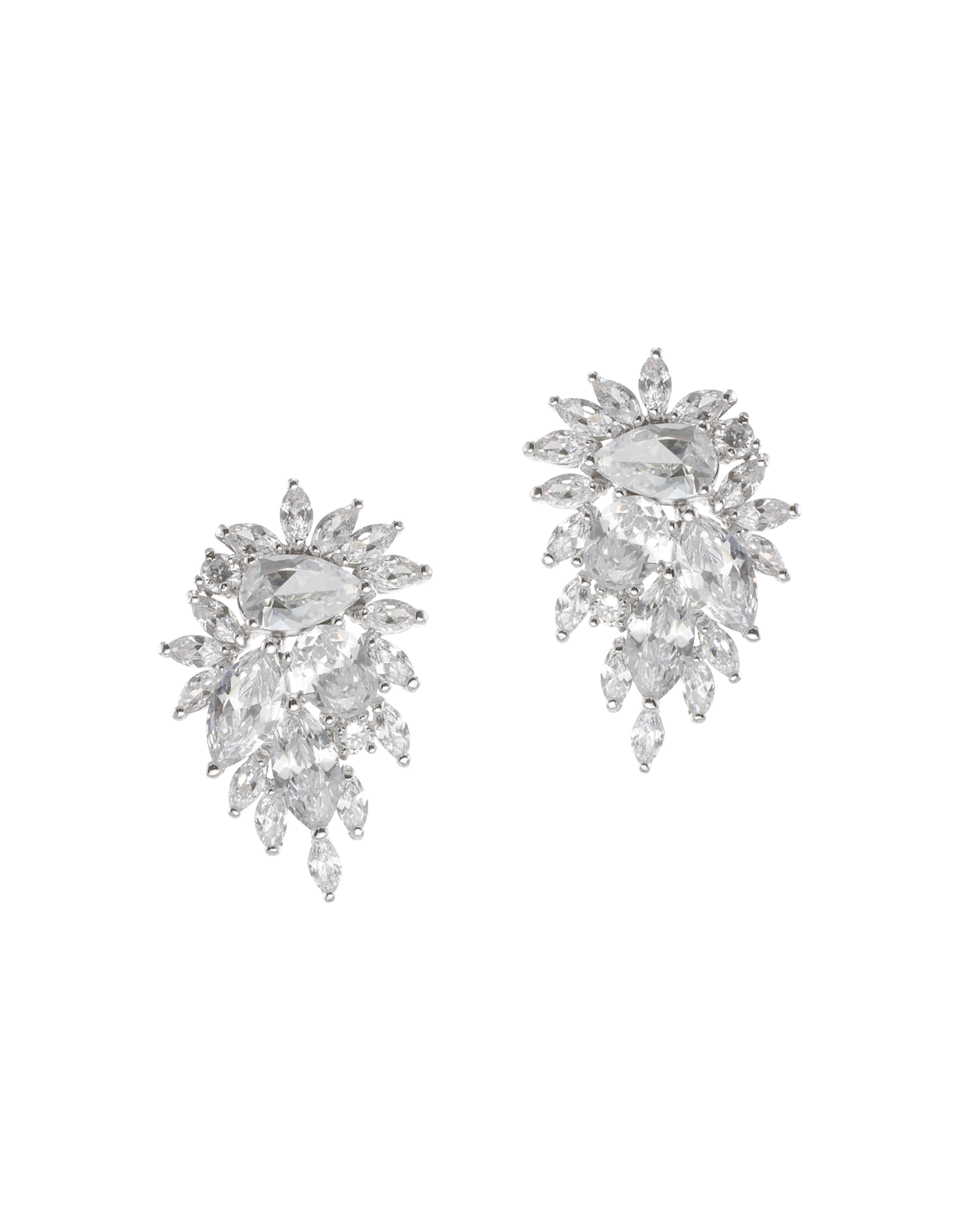 Cubic Zirconia Cluster Earrings