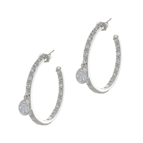 Pave Hoop Earrings