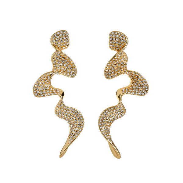 Abstract Twist Drop Pierced Earrings