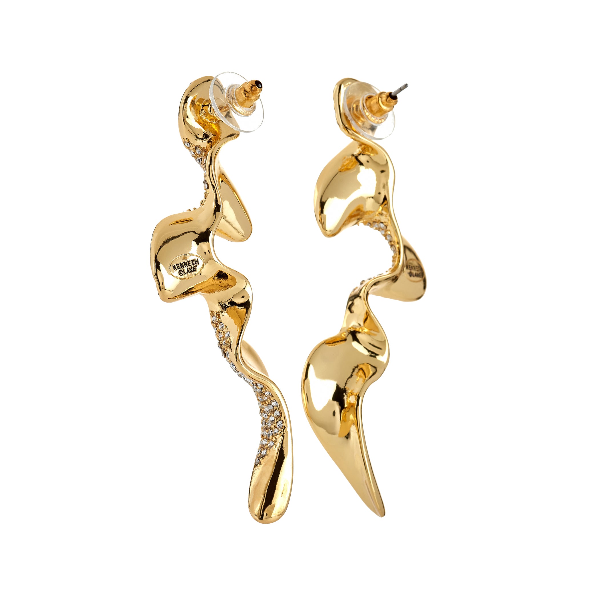 Abstract Twist Drop Pierced Earrings